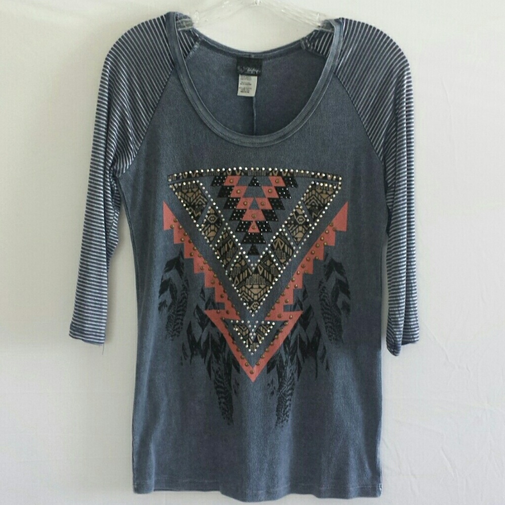 Day trip Embellished Long Sleeve Tee Shirt M Size